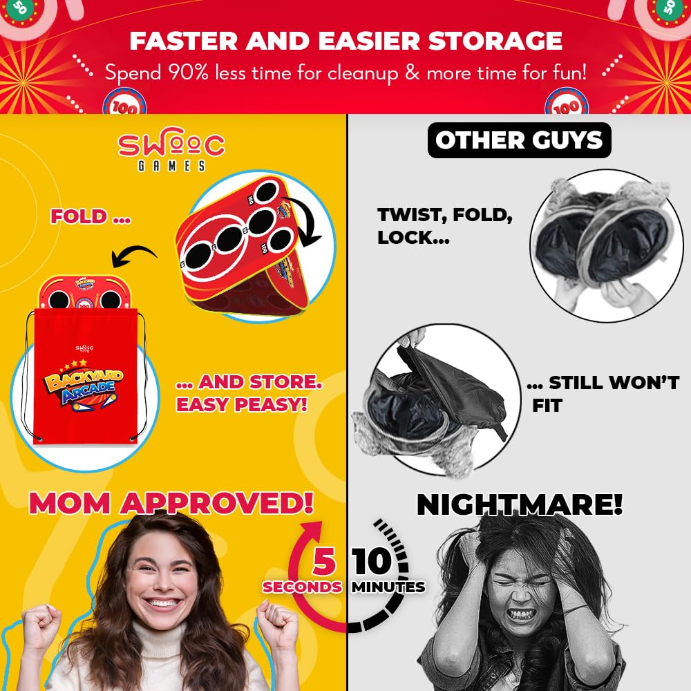 SWOOC Backyard Arcade easy storage keeps outdoor games tidy