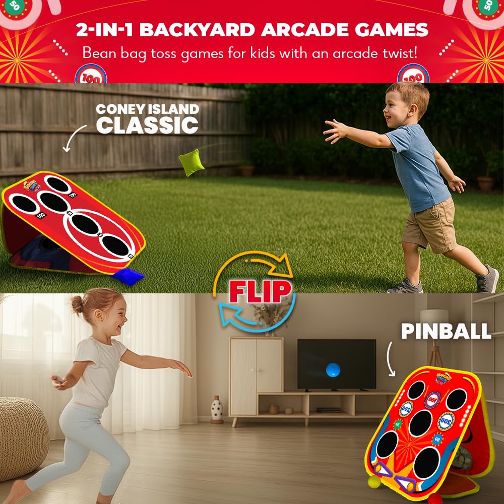 SWOOC Backyard Arcade pinball mode for family-friendly backyard play