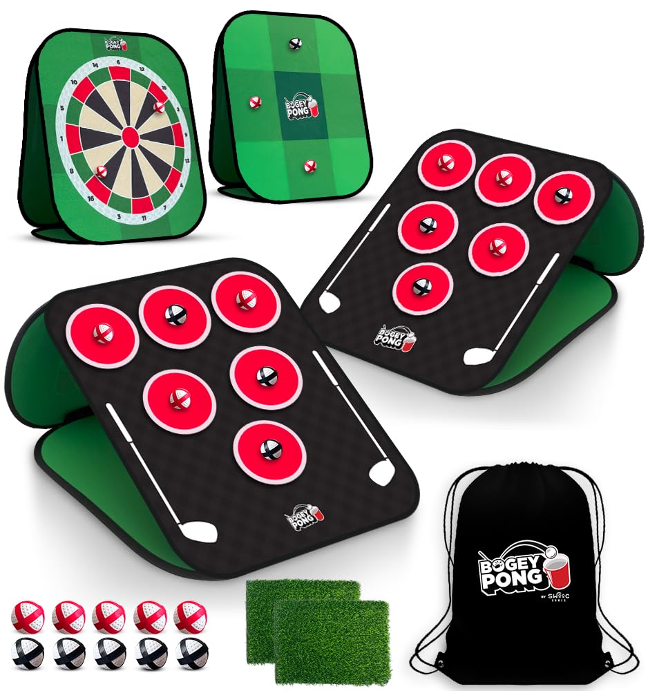 SWOOC Bogey Pong boards setup for instant backyard golf fun.