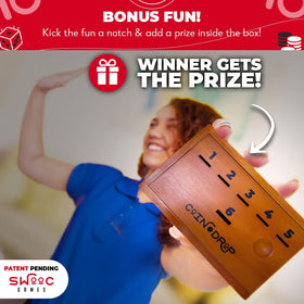 SWOOC Coin Drop wooden box keeps components organized and portable