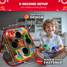 Swooc Dino Frenzy tossing action promotes hand-eye coordination and active fun