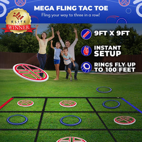 SWOOC rings fly up to 100 feet for wide yard fun.