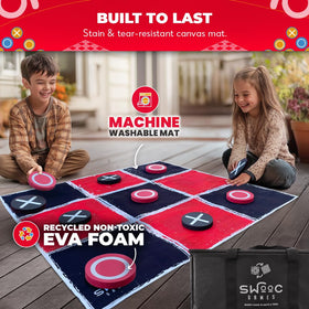 SWOOC Games giant checkers discs made from safe recycled EVA foam.