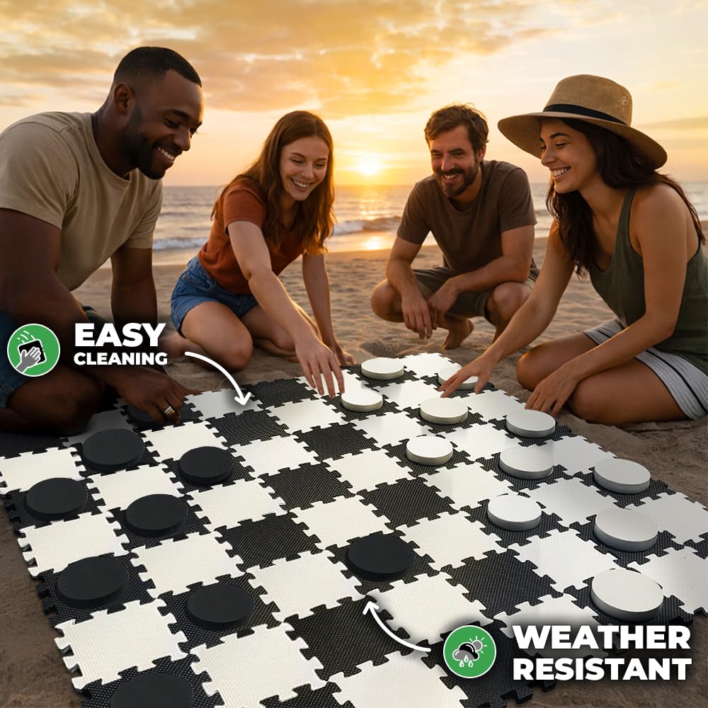 Swooc Games jumbo checker pieces provide strong grip and dramatic visuals.