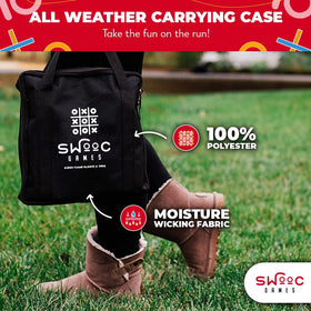 SWOOC indoor-outdoor use for family games on lawn, patio, or living room.