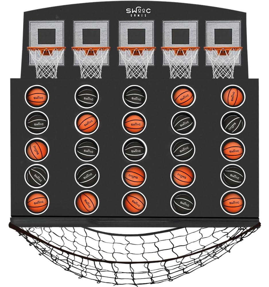 SWOOC Low Post Lineup wall-mounted giant basketball 4-in-a-row for indoor fun