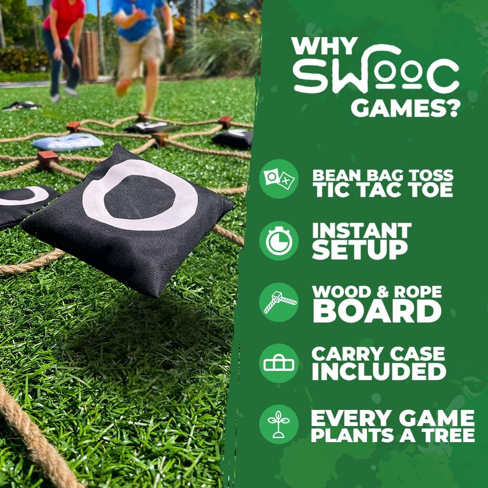 Swooc outdoor family play scene highlighting instant setup and portability.