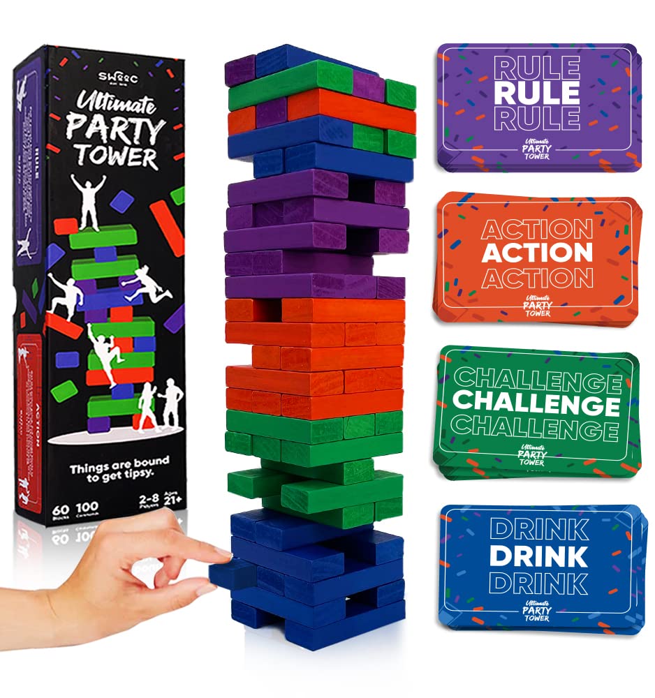 SWOOC Ultimate Party Tower assembly demonstrates sturdy setup for lively game nights