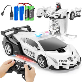 SwordRain police transformer car front view with action-ready design.
