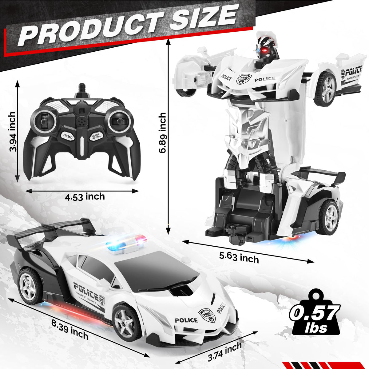 SwordRain police transformer car robot mode for imaginative play.