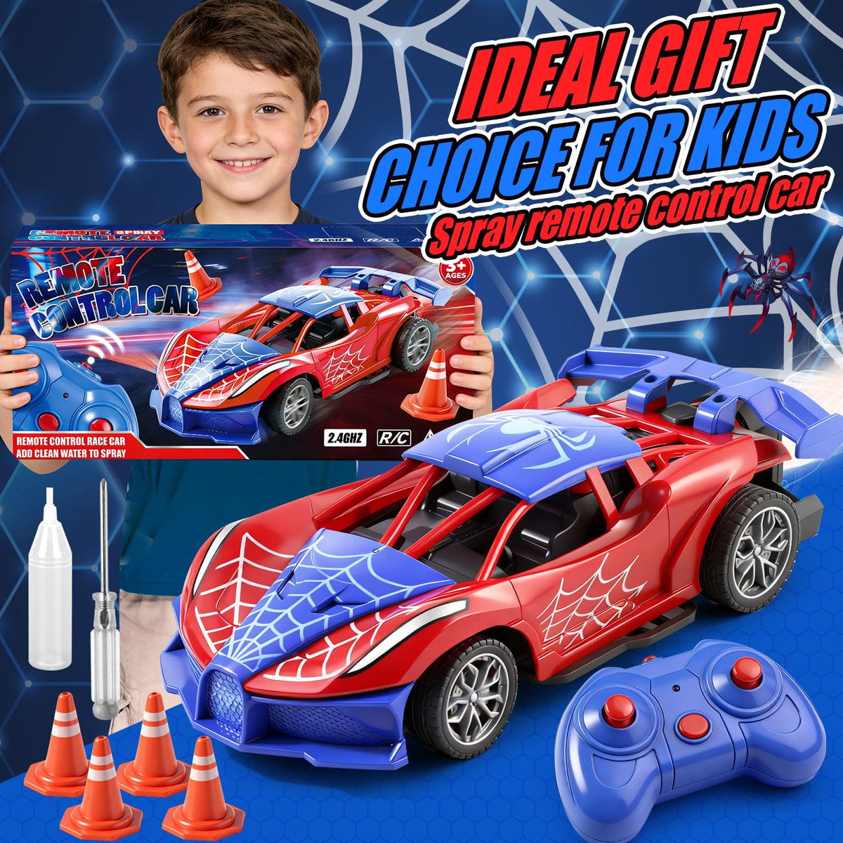SwordRain spider RC car creates mist trails for nighttime fun