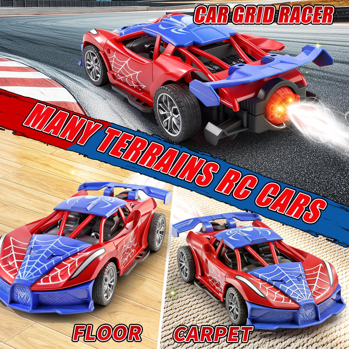 SwordRain red and blue spider exterior design stands out during races