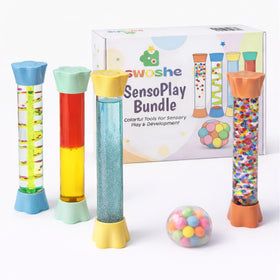 Swoshe sensory tubes calm down set for focused attention and gentle visual tracking.