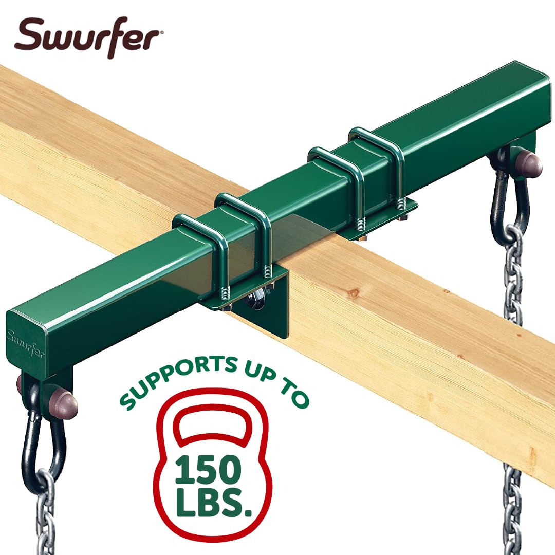 Swurfer bracket green finish resists weather and blends with outdoor spaces.