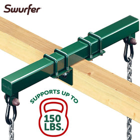 Swurfer bracket green finish resists weather and blends with outdoor spaces.