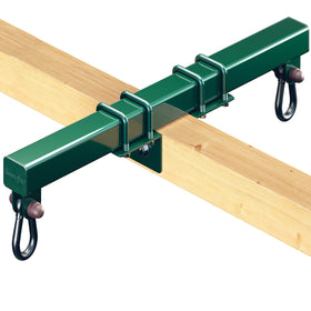 Swurfer conversion bracket 18-inch adjustable mounted on a wooden beam for backyard upgrades.