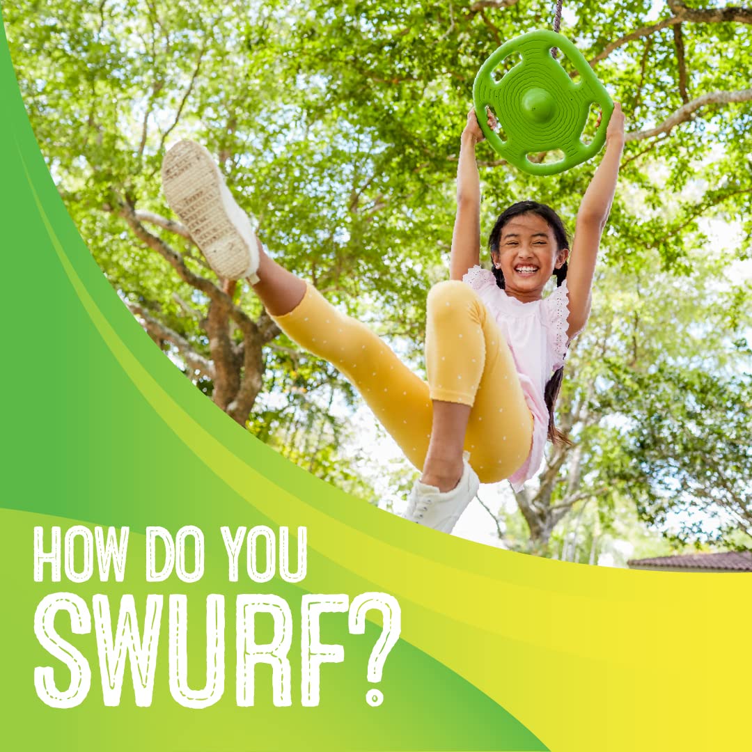 Swurfer Disco Tree Swing durability shot emphasizing weather resistance