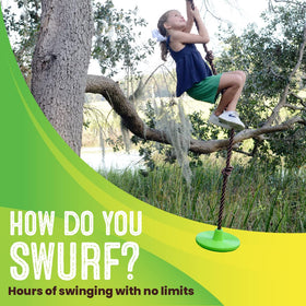 Swurfer Disco Tree Swing easy installation with locking carabiner
