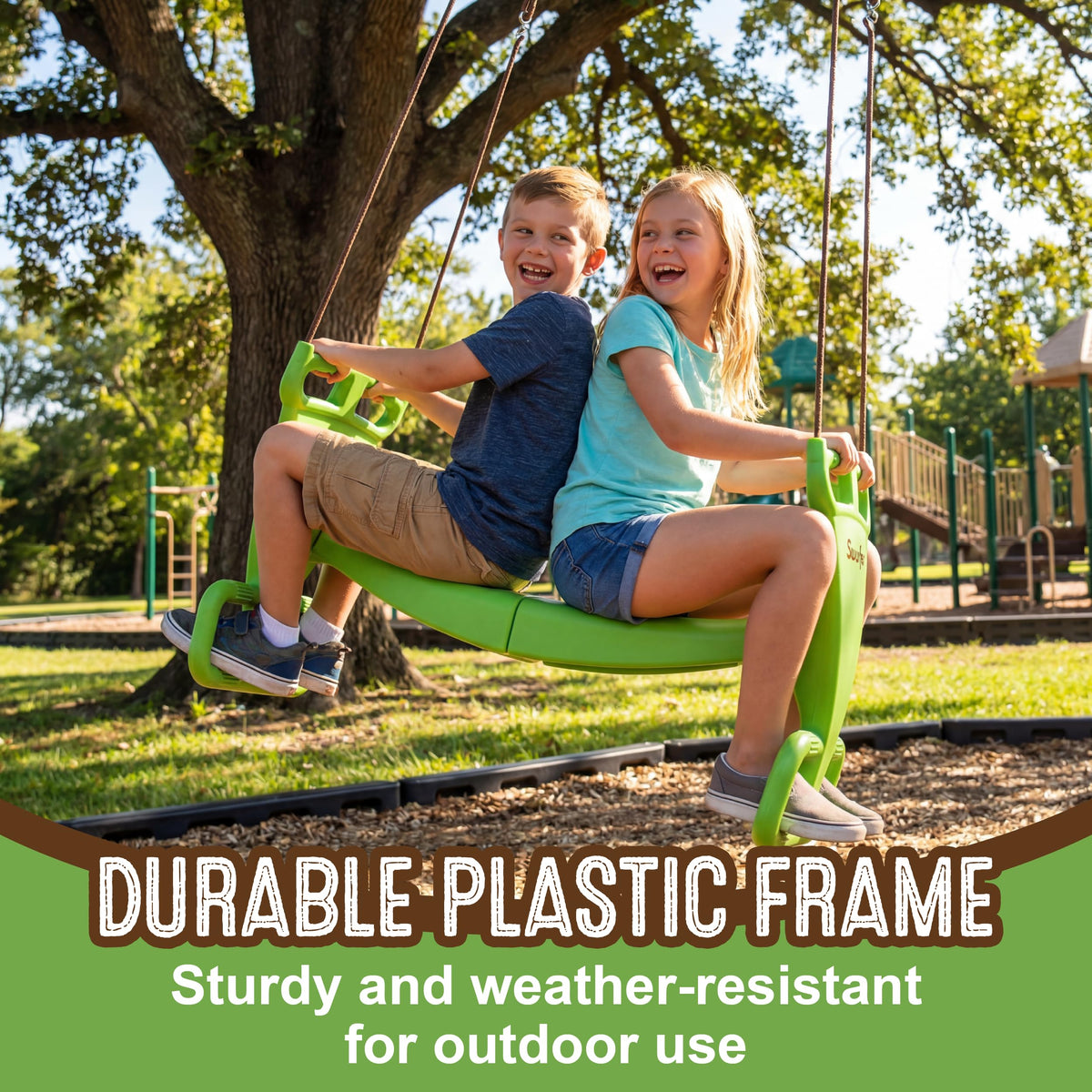 Swurfer Glider Swing safety ropes help prevent pinches during play