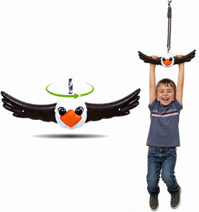 Swurfer Ninja Twister handle spins to boost coordination during outdoor play