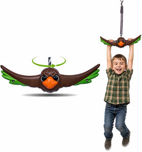 Swurfer Ninja Twister Swing 360° twist enhances balance during outdoor play.