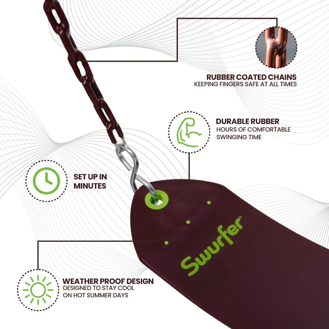 Swurfer outdoor swing setup suitable for porch or tree installations.
