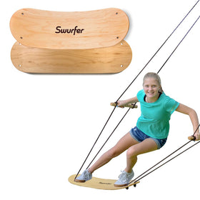 Swurfer TreeSkate deck view highlighting momentum-friendly 31-inch board for soaring play.