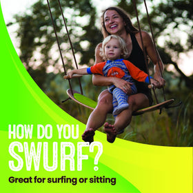 Swurfer TreeSkate supports up to 200 lbs for family use.