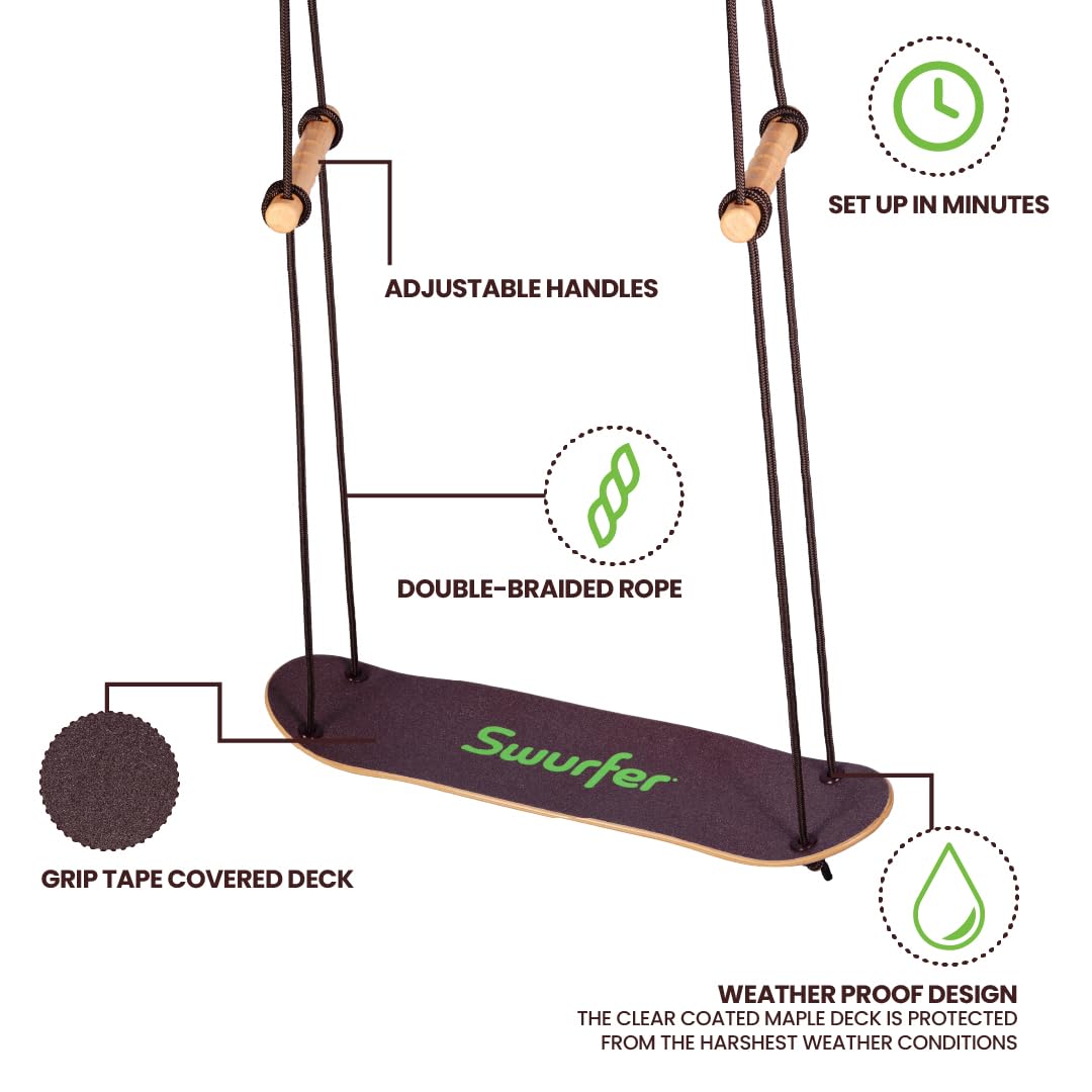 Swurfer TreeSkate supports up to 200 lbs for kids and adults