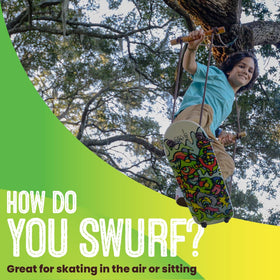 Swurfer TreeSkate adjustable handles tailor swing height for growing riders.