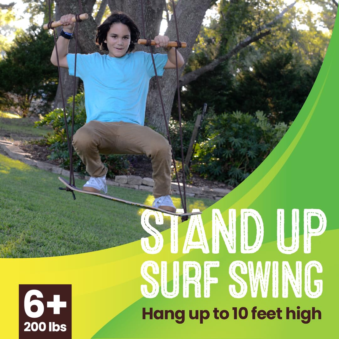Swurfer TreeSkate grip tape provides traction for secure footing during air surfing.