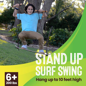 Swurfer TreeSkate grip tape provides traction for secure footing during air surfing.