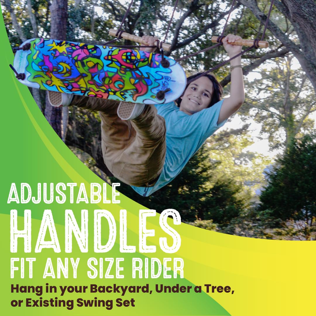 Swurfer TreeSkate holds up to 200 lbs for family fun.