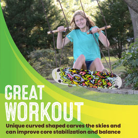 Swurfer TreeSkate weather-resistant finish protects outdoor use through seasons.