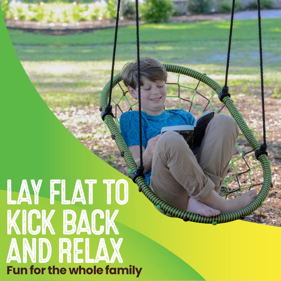 Swurfer Woval's heavy-duty frame with sure-lock system holds up to 200 pounds for family use.