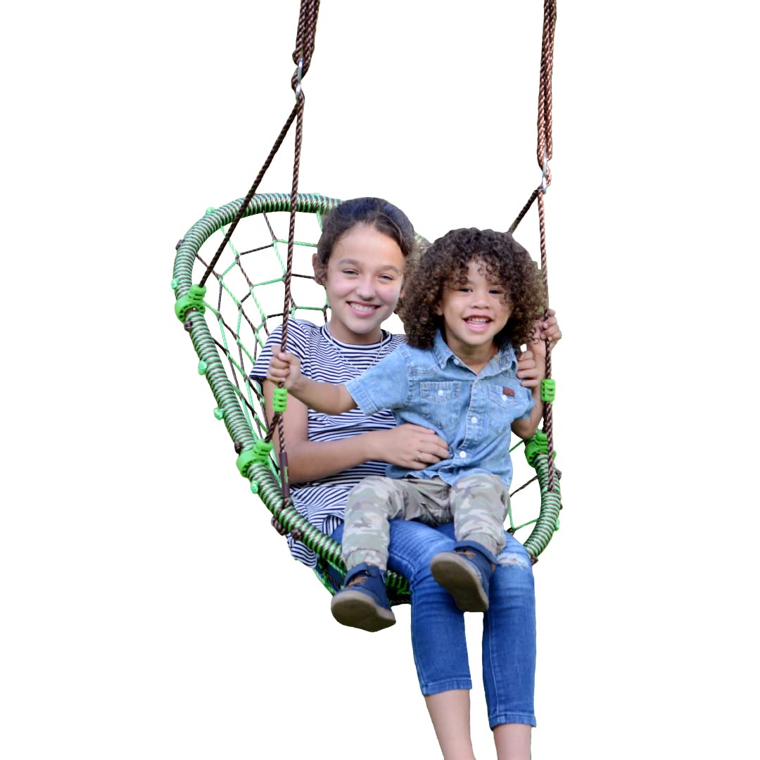 Swurfer Woval in backyard offers multi-position lounging for relaxed outdoor fun.