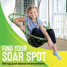 Swurfer Woval universal hanging straps let you switch swings and adjust height.
