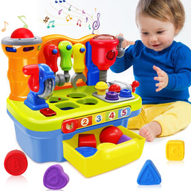 SYAOMUNLY baby workbench with tools for engaging pretend play and fine motor skills