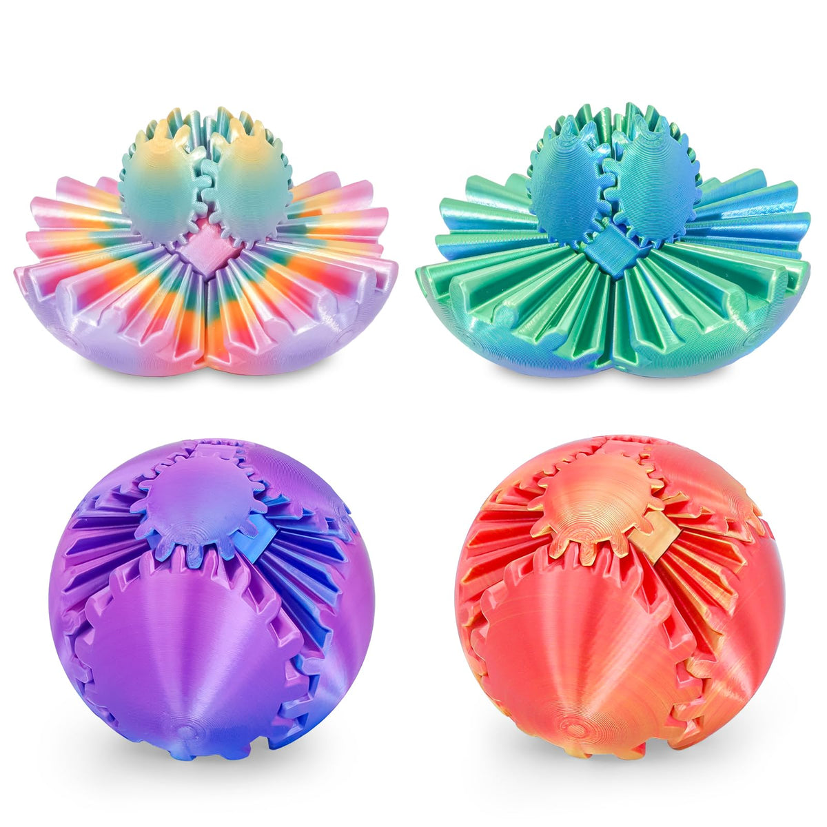 Sybedu 4-pack gear ball fidget toys on display, portable focus for work.