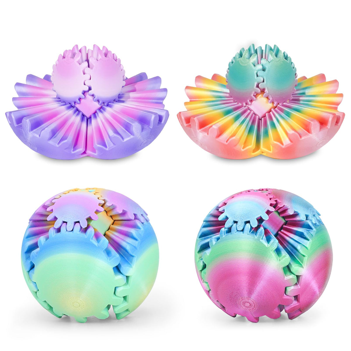 Sybedu GearBall Spin 4-pack front view highlighting portable desk toy for focus.