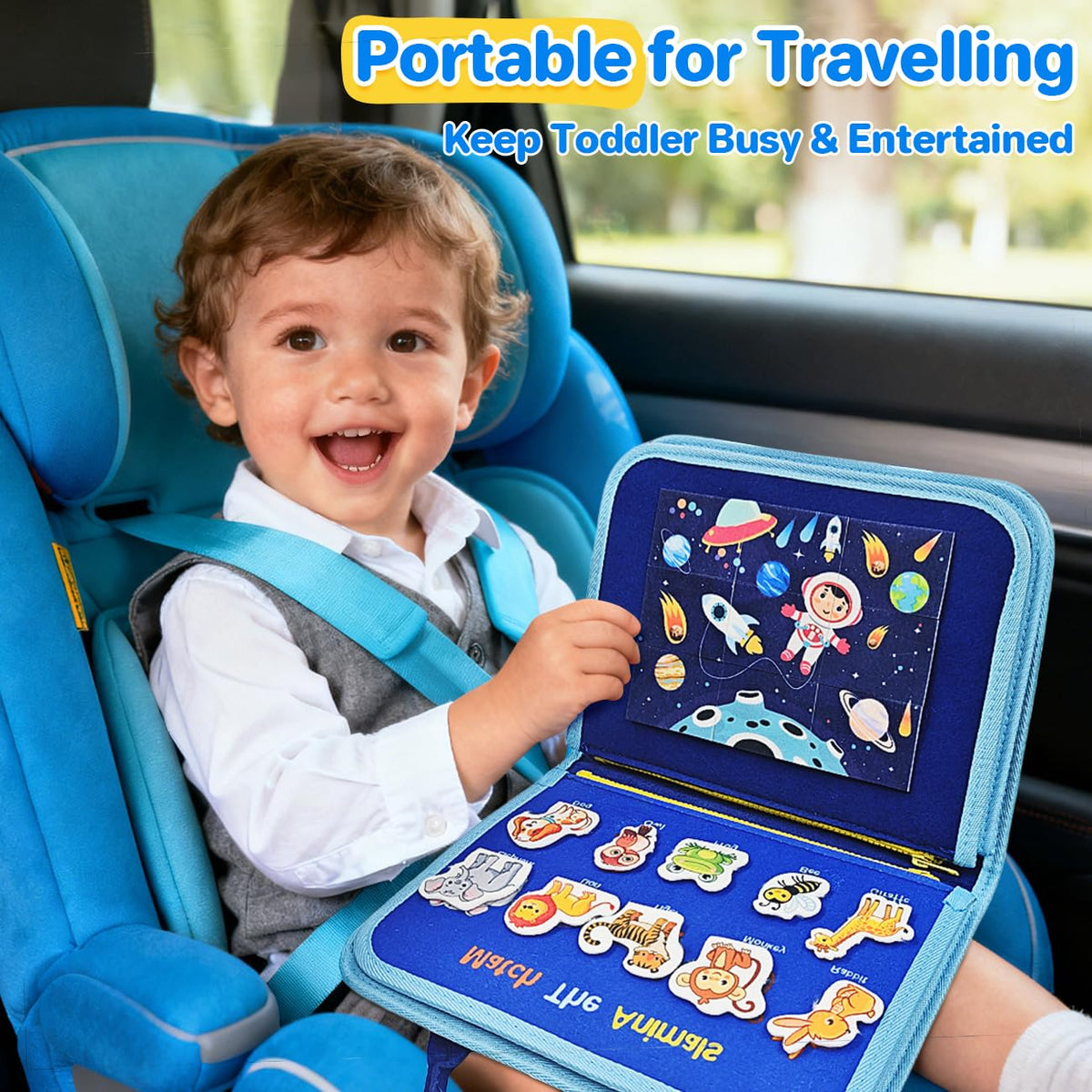 SYHLN Busy Board Fine Motor: enhances hand-eye coordination with tactile tasks.