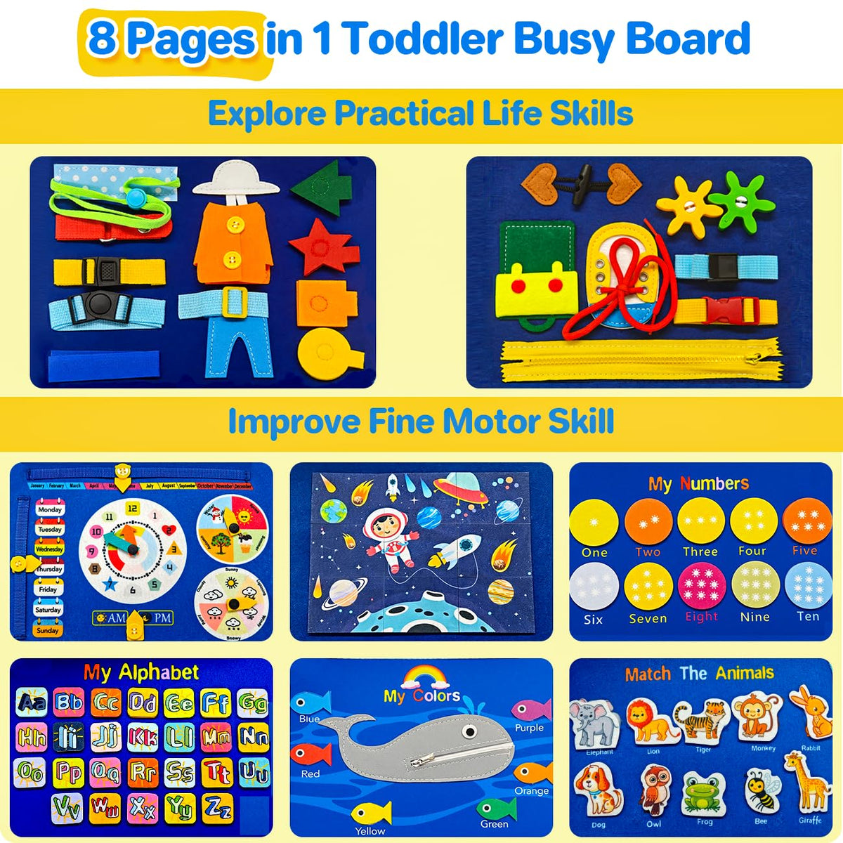 SYHLN Busy Board Puzzle Games: develops problem-solving with removable jigsaws.
