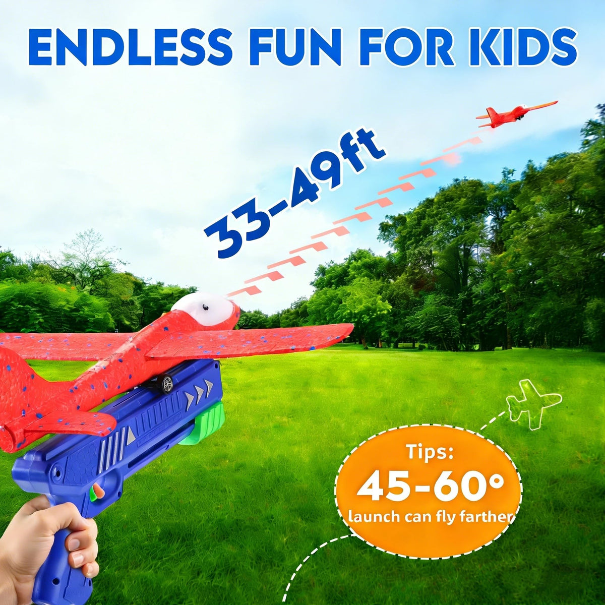 SYHLN dual-mode launcher demonstrates parallel and rotating flights for engaging yard play.
