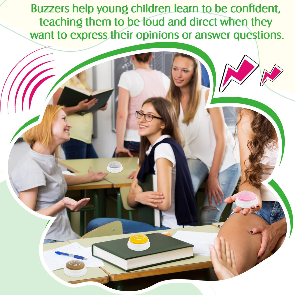 Syhood duck buzzer with bright LED cues for interactive learning
