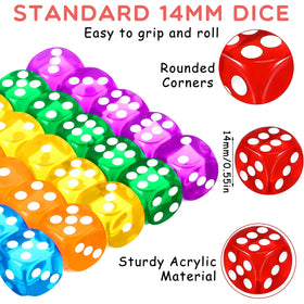 Syhood dice in 10 colors ready for teaching and games.