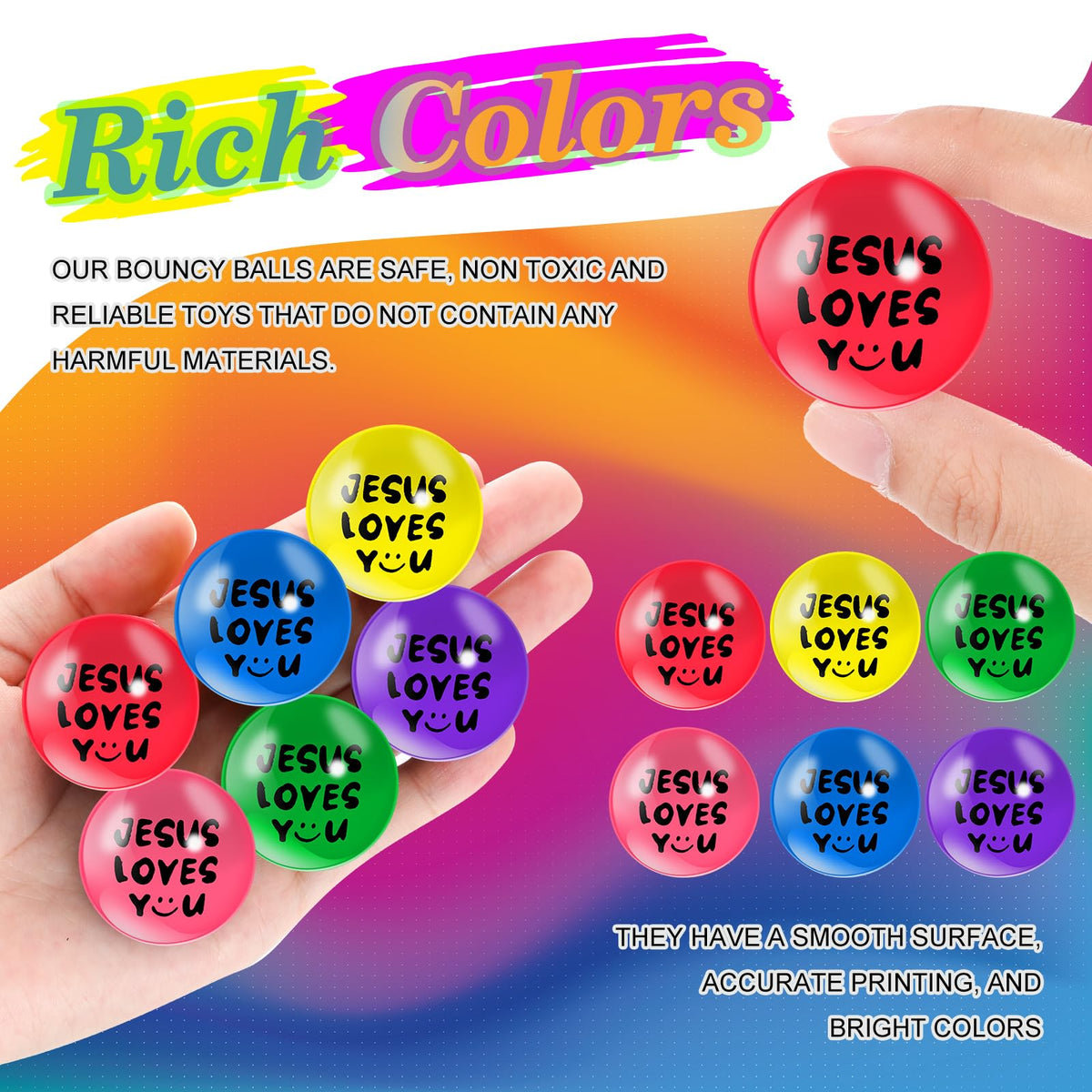 Syhood Jesus Loves You bouncy ball green adds color to celebrations