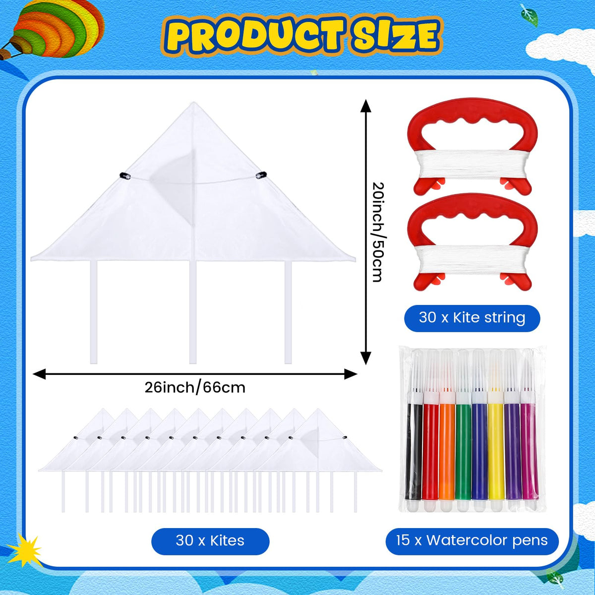 Syhood watercolor pens in 8 colors for vibrant kite designs