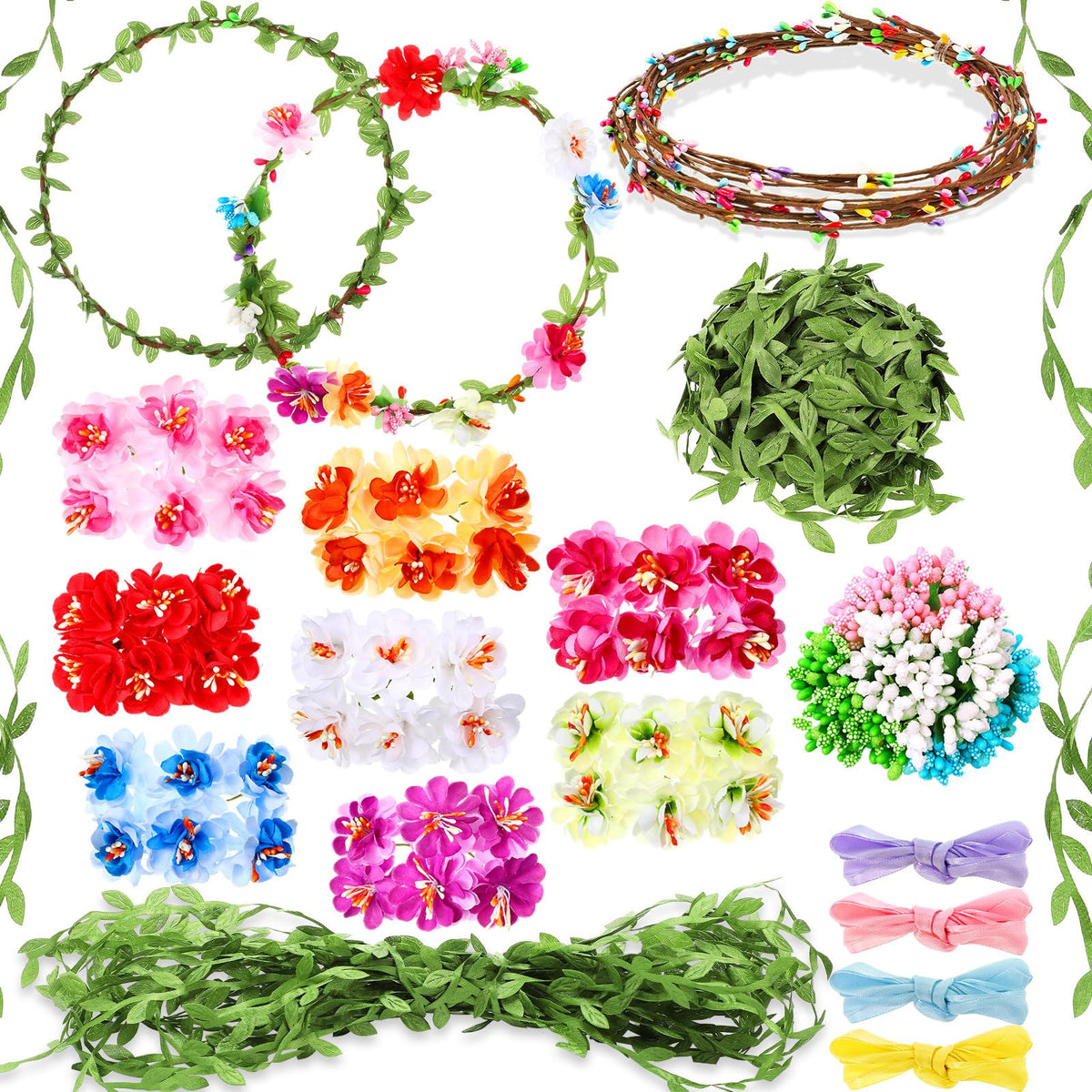 Syhood Mini Plum Blossom Crowns kit parts ready for floral accessories