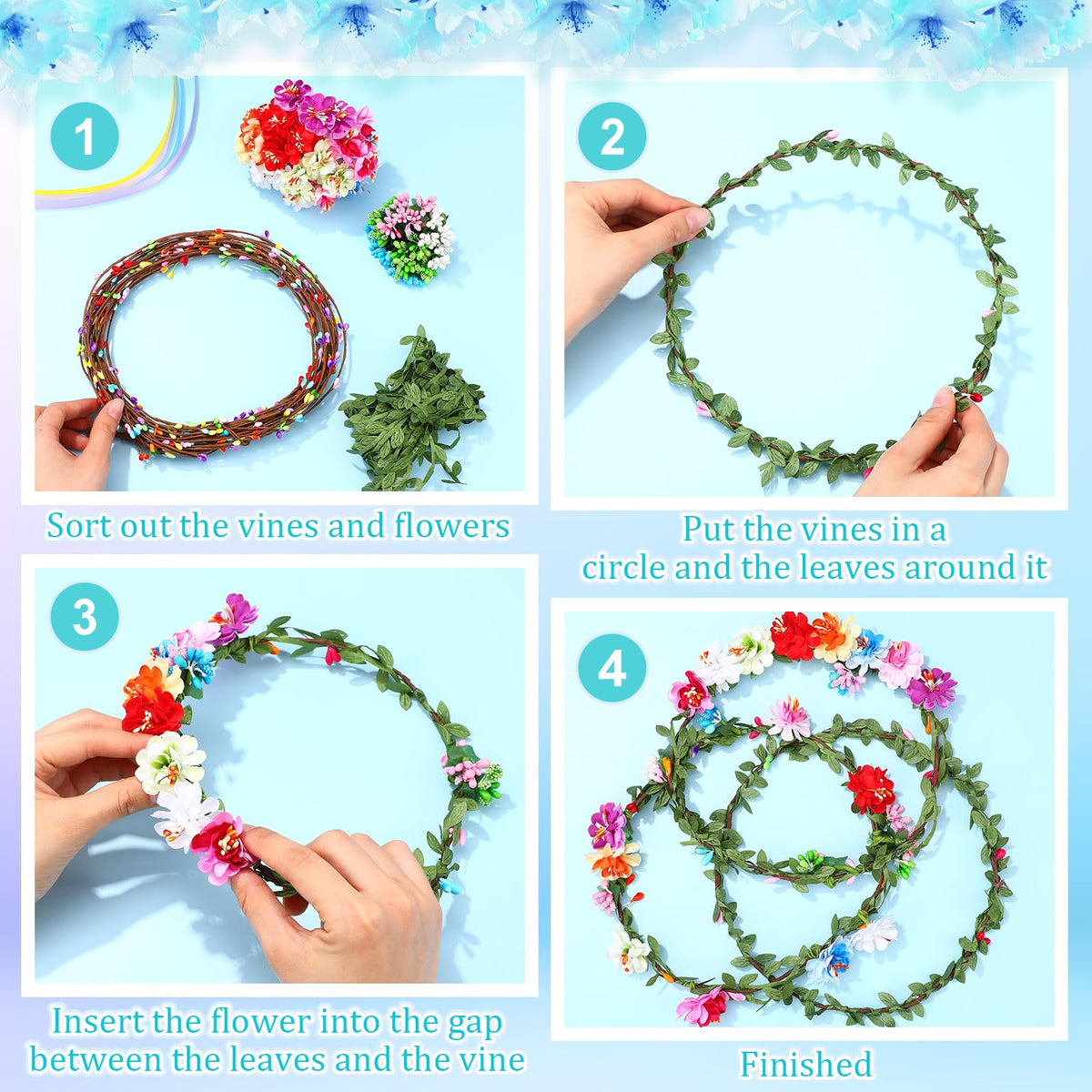 Syhood plum blossom flowers set of 48 for crowns