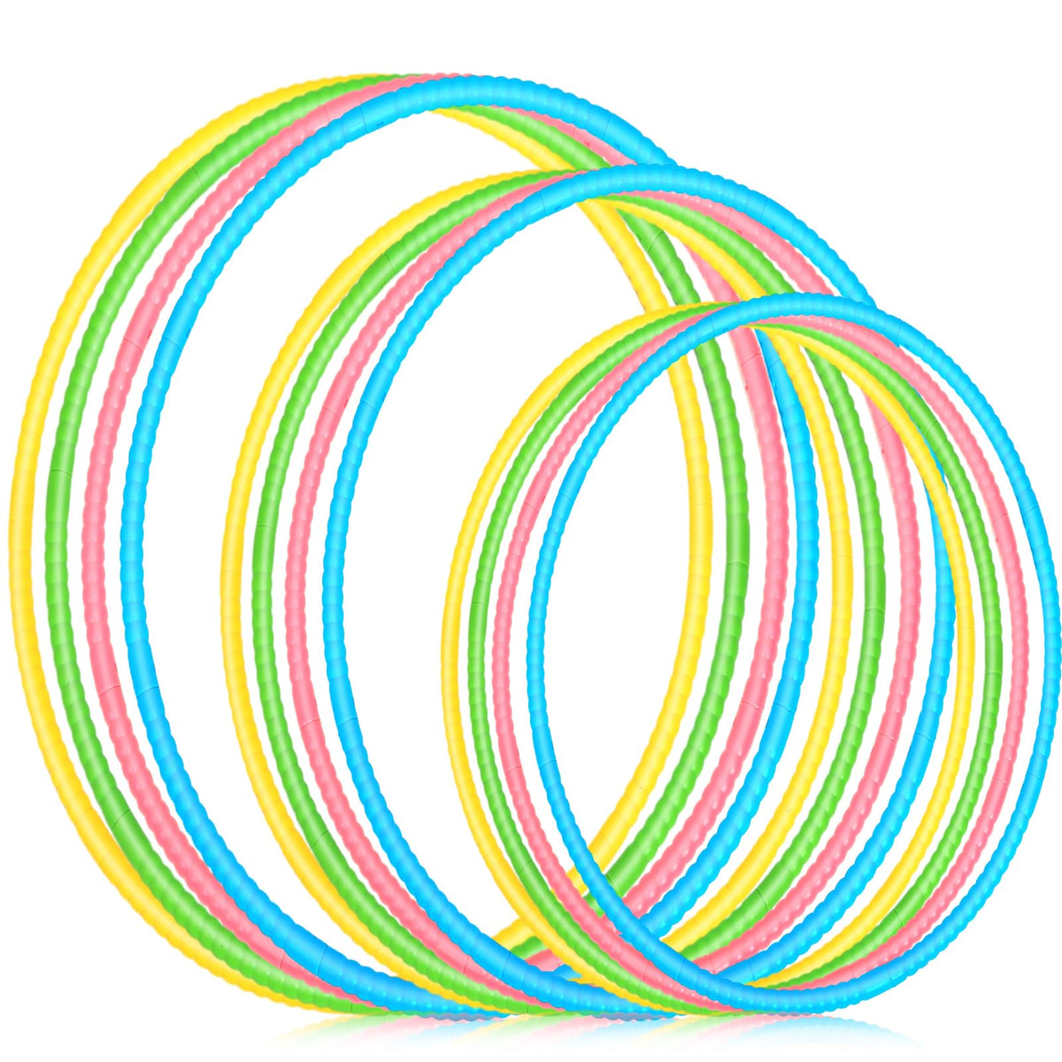 Syhood toy color hoop 12-pcs adjustable, ideal for family workouts and group activities.
